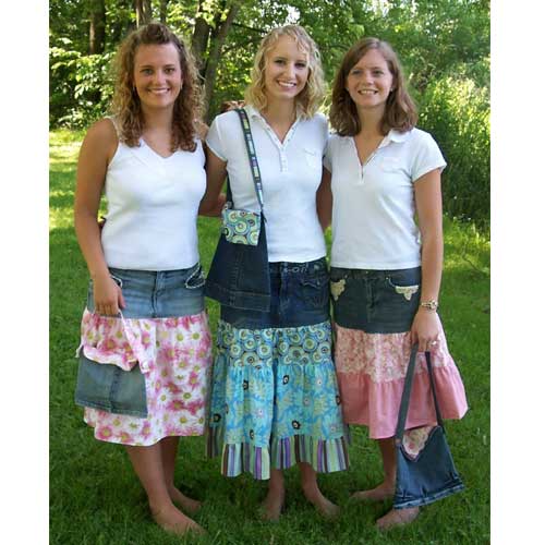 Recycled Denim Skirt & Purse | Quilters Warehouses