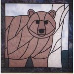 BEAR PATTERN STAINED GLASS*