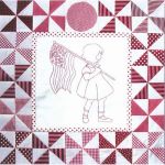 PLAYMATES QUILT-BLOCK 12 GIRL WITH FLAG