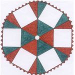 TABLECLOTH/TREE SKIRT WITH 6 PANEL-12"  QUILT PATTERN*