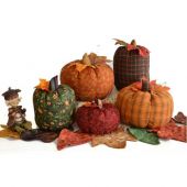 A Gathering of Pumpkins and Textured Table Leaves Pattern