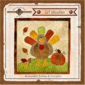 Li'l Woolies November Turkey & Pumpkin Wool Wall Hanging Pattern