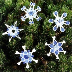 Coiled Fabric Snowflakes Pattern