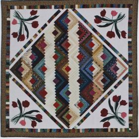 Log Cabin Tulips Quilt Pattern