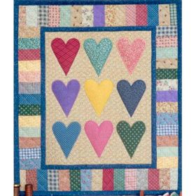 "SCRAPPY" HEARTS WALL QUILT