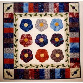 Double Hibiscus Wall Quilt Pattern