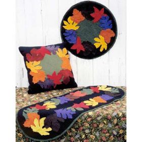 FALL LEAVES WOOL APPLIQUE