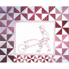 PLAYMATES QUILT-BLOCK 09 BOY WITH WHEELBARROW