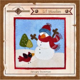 Li'l Woolies January Snowman Wool Wall Hanging Pattern