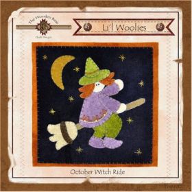 Li'l Woolies October Witch Ride Wool Wall Hanging Pattern
