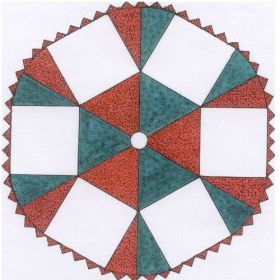 TABLECLOTH/TREE SKIRT WITH 6 PANEL-12"  QUILT PATTERN*